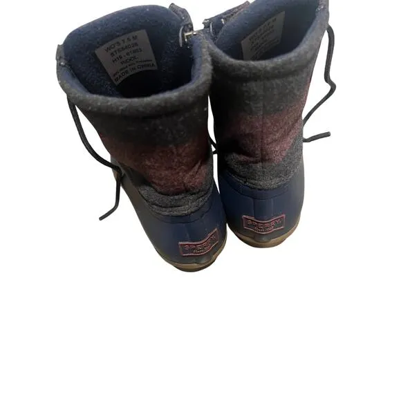 Sperry Women's Saltwater Varsity Stripe Wool Rain and All Weather Boots