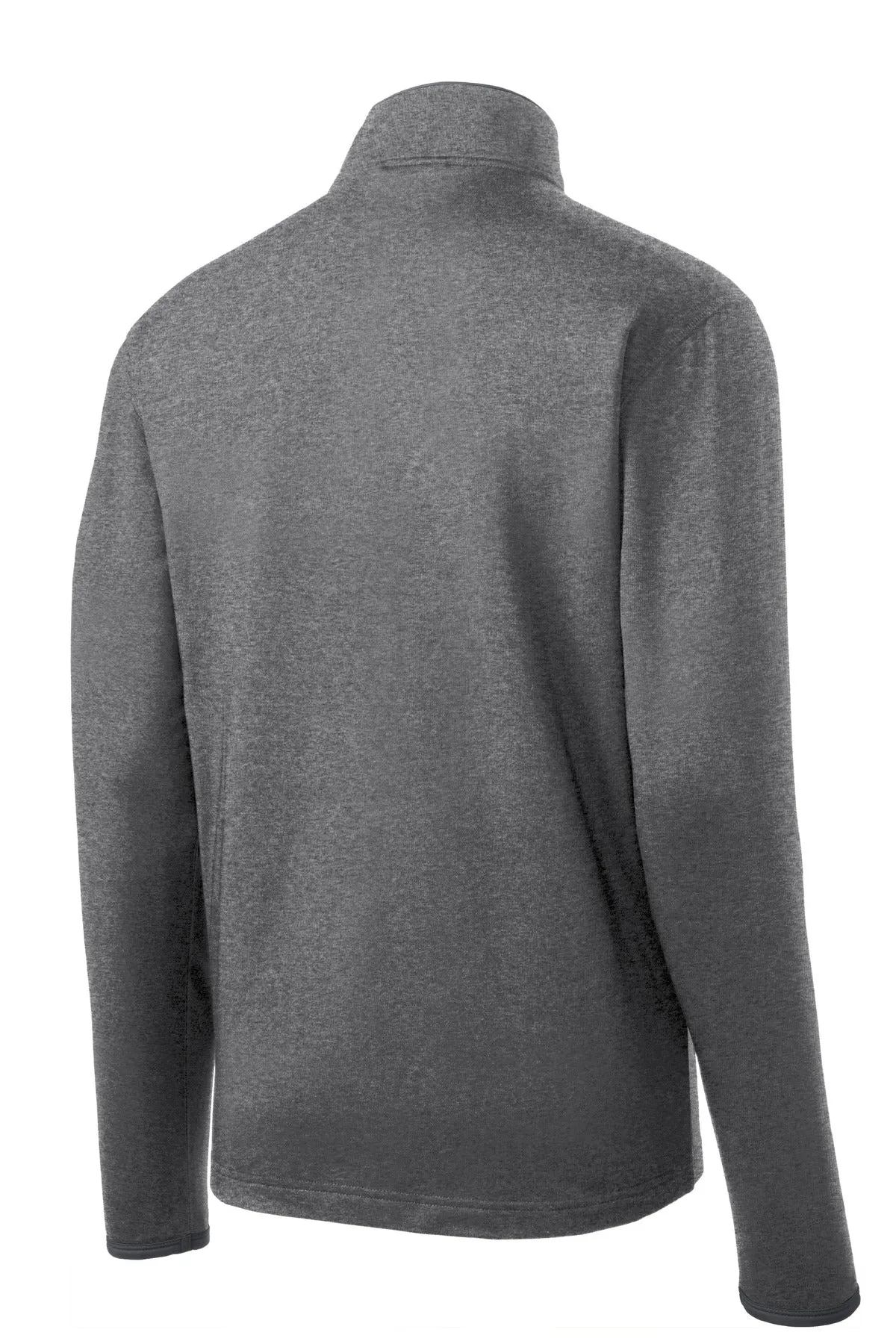Sport-Tek Sport-Wick Stretch Contrast Full-Zip Jacket.  ST853 Charcoal Grey Heather/ Charcoal Grey