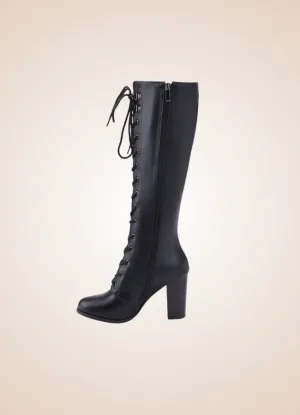 Steampunk Goth Black Chunky Boots