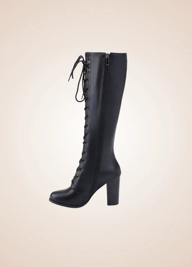 Steampunk Goth Black Chunky Boots