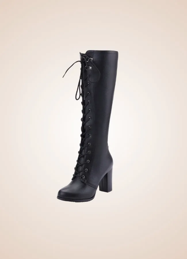 Steampunk Goth Black Chunky Boots