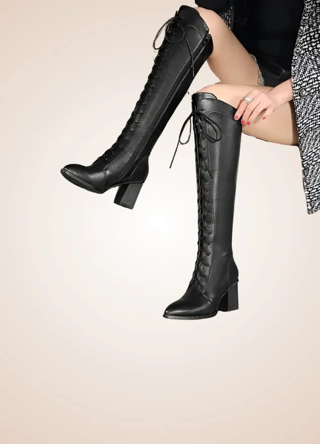 Steampunk High Knee Chunky Boots