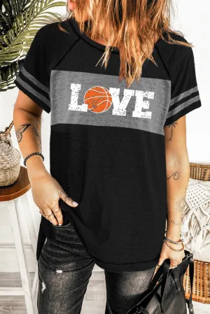 Stripe Sleeve Colorblock T-shirt