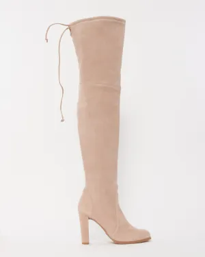 Stuart Weitzman Blush Suede Highland Over The Knee Boots - 37.5