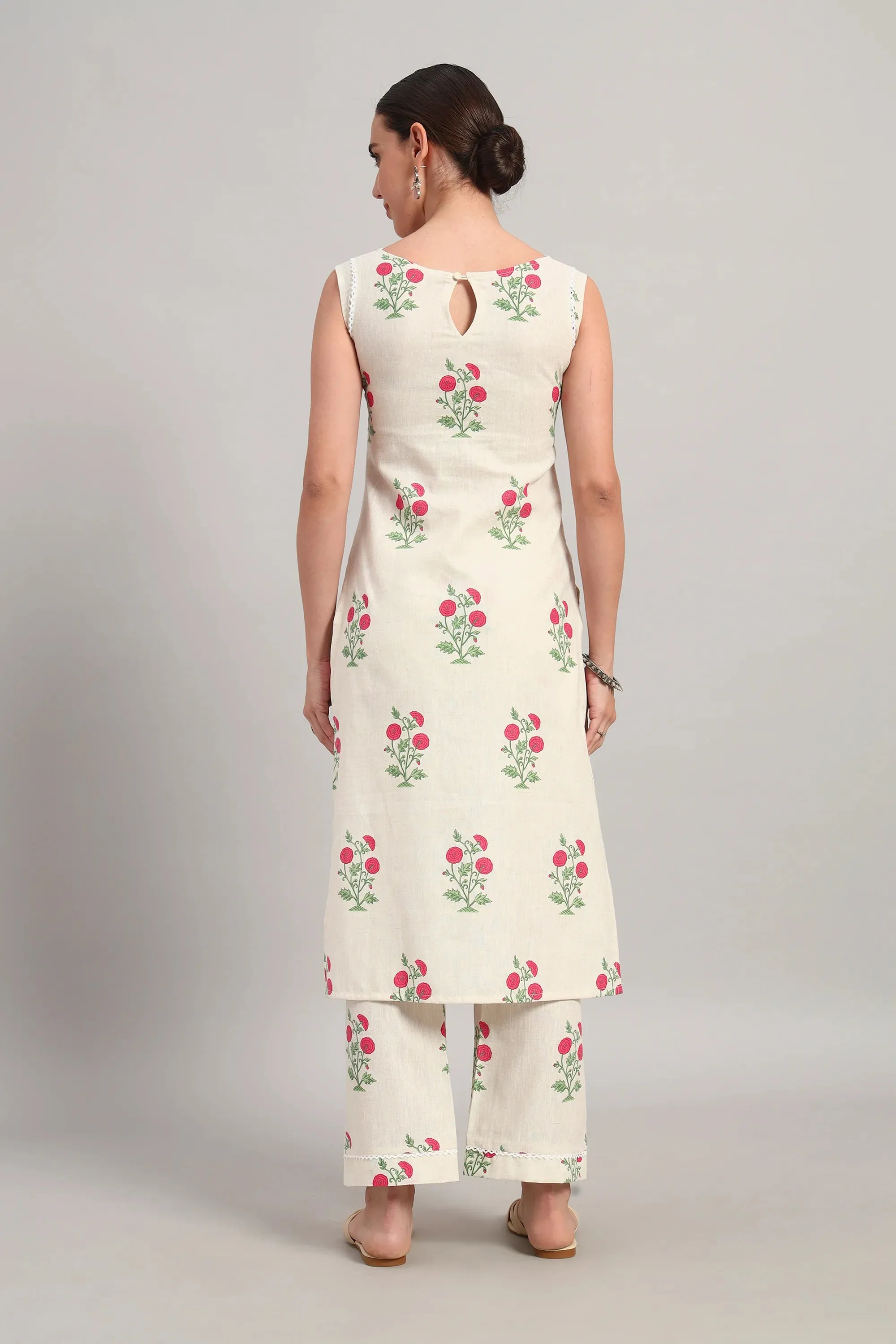 Subah Se Shaam Kurta Set, Rani Pink Floral