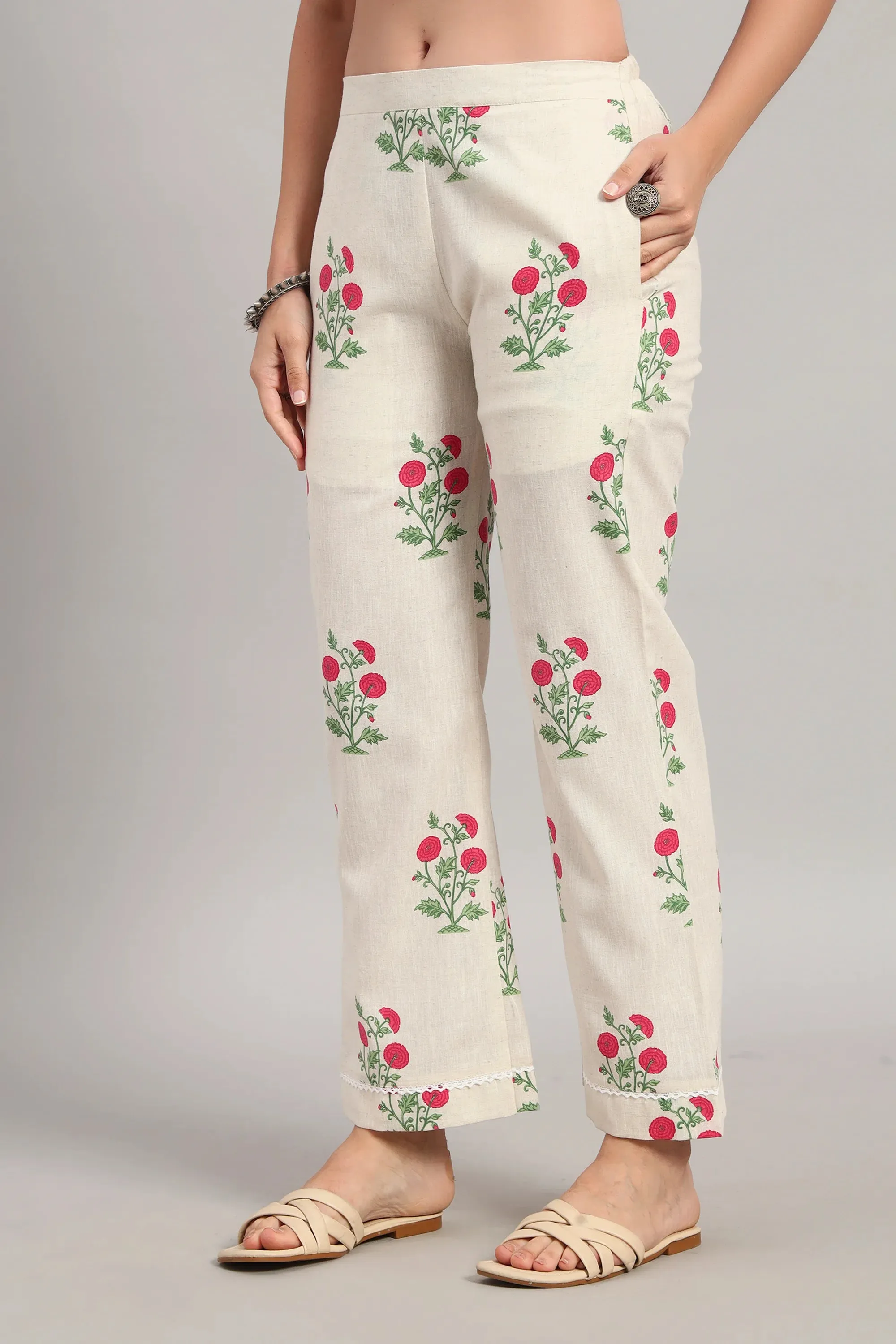 Subah Se Shaam Kurta Set, Rani Pink Floral