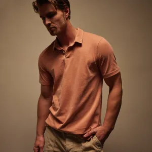 Sueded Jersey Polo - Adobe Pigment