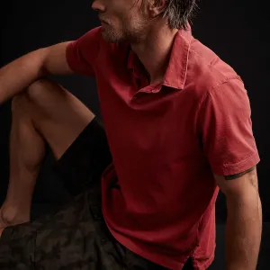 Sueded Jersey Polo - Brick Pigment