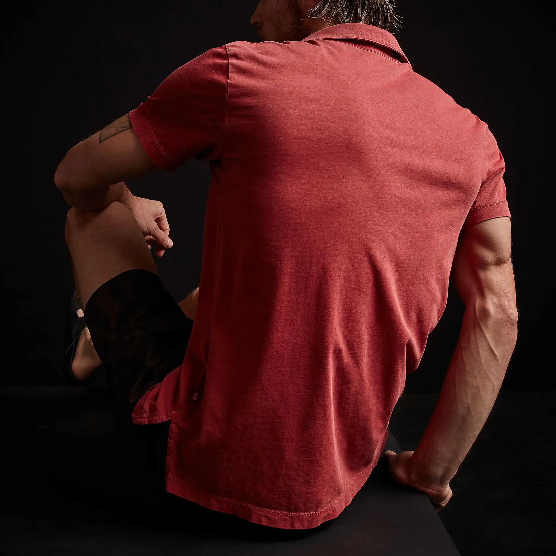 Sueded Jersey Polo - Brick Pigment