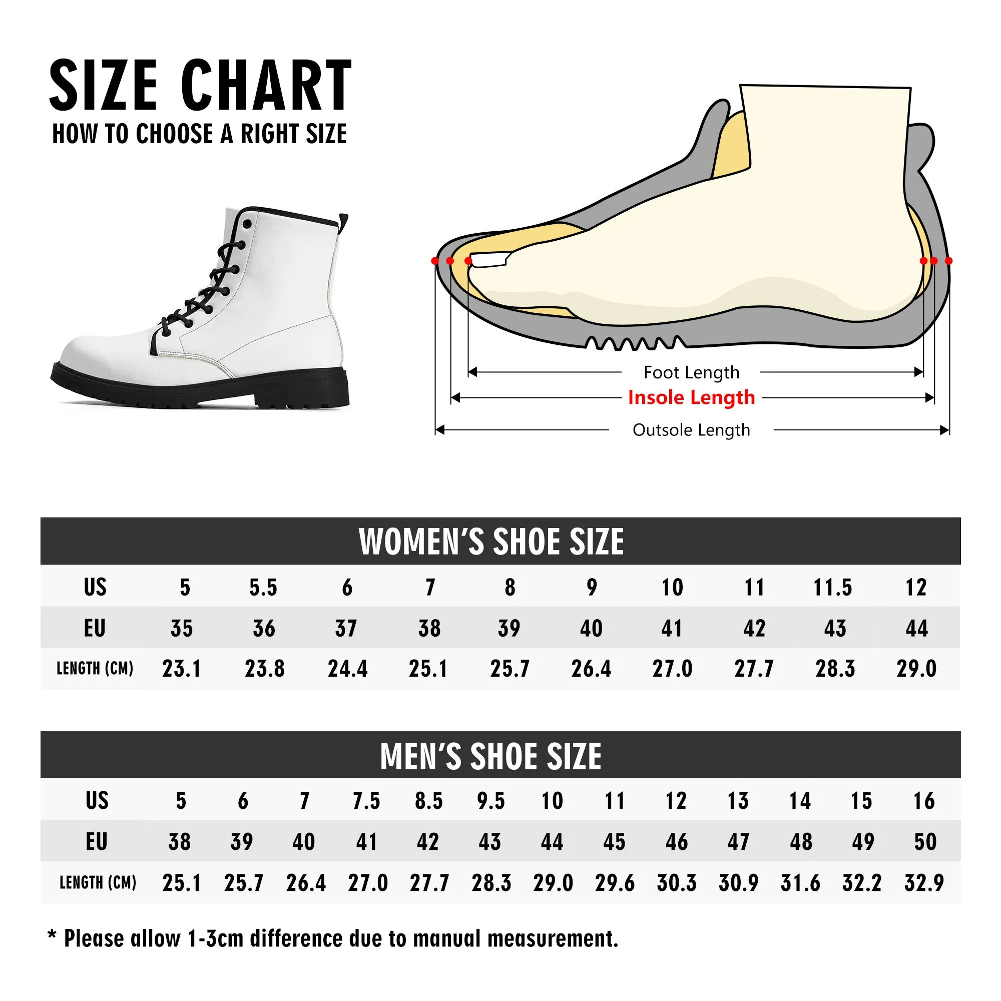 Sun Moon Womens Black Vegan Combat Boots