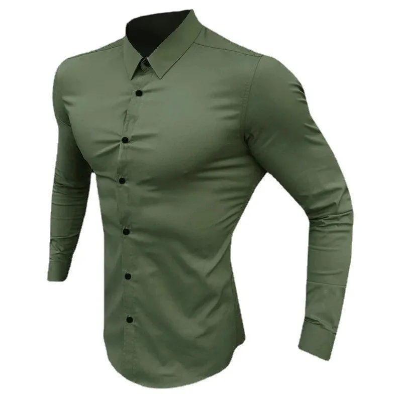Super Slim Fit Long Sleeve Dress Shirt for Men