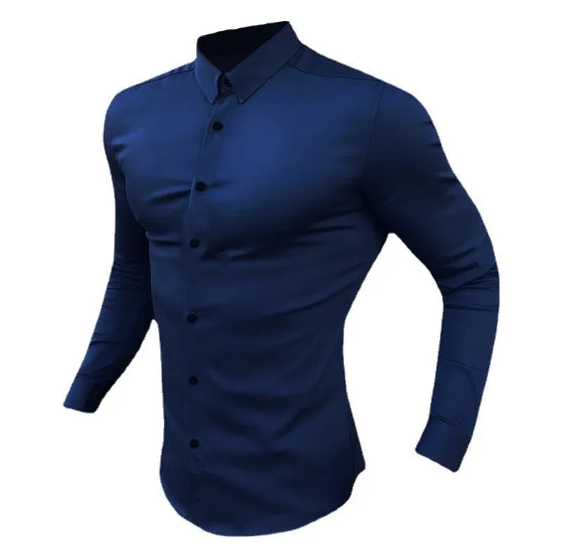 Super Slim Fit Long Sleeve Dress Shirt for Men
