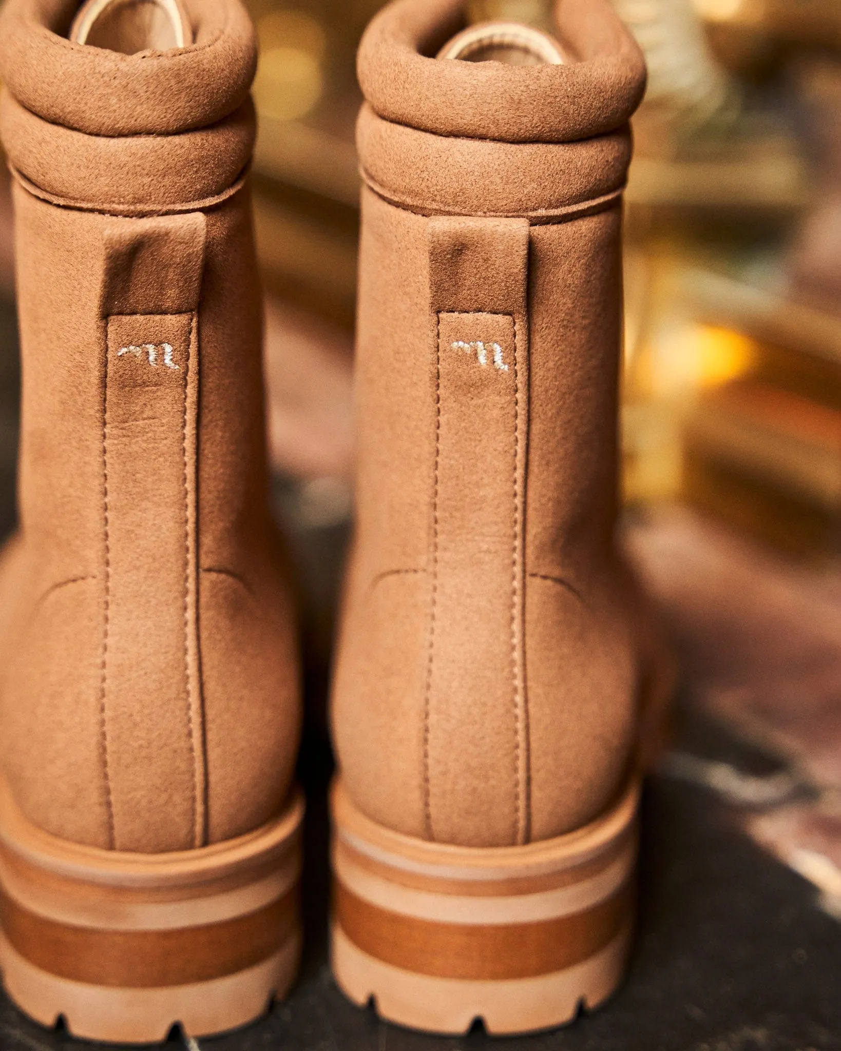 Suspicion Vegan Suede Combat Boots | Mocha