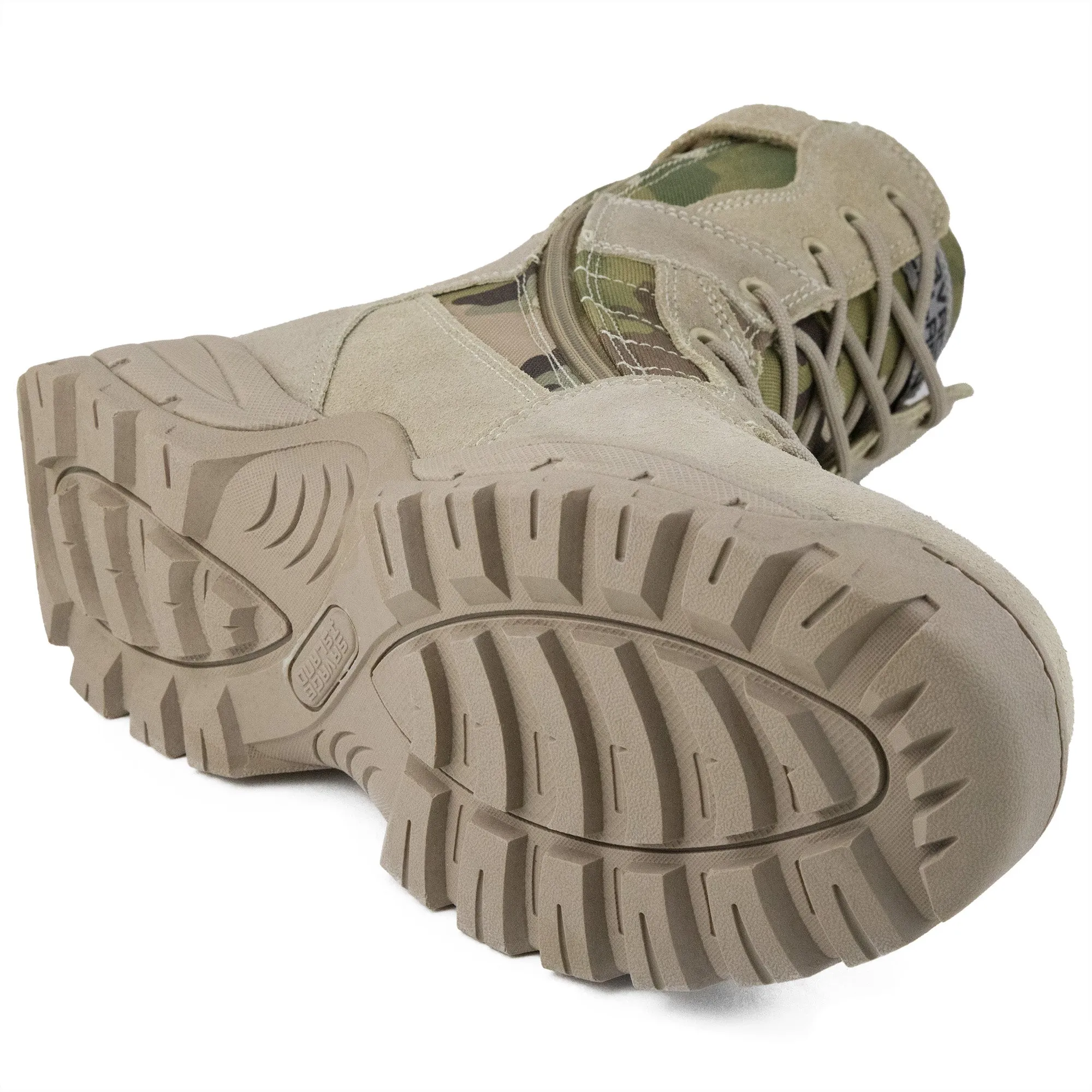 Tactical Side Zip Camo Desert Suede Patrol Boots
