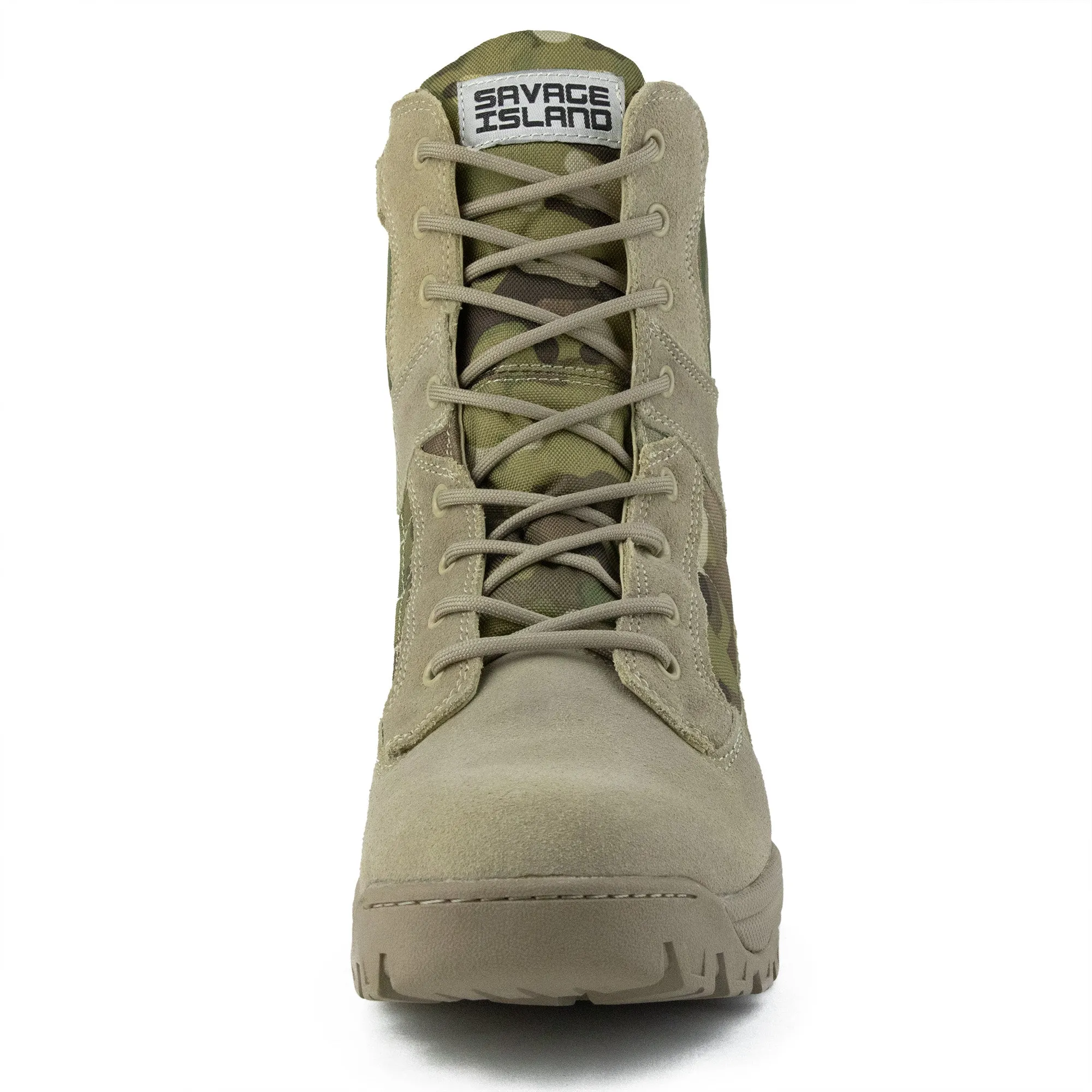 Tactical Side Zip Camo Desert Suede Patrol Boots
