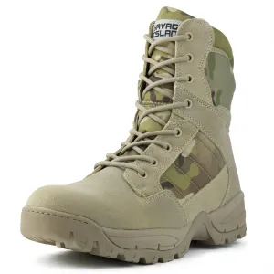 Tactical Side Zip Camo Desert Suede Patrol Boots