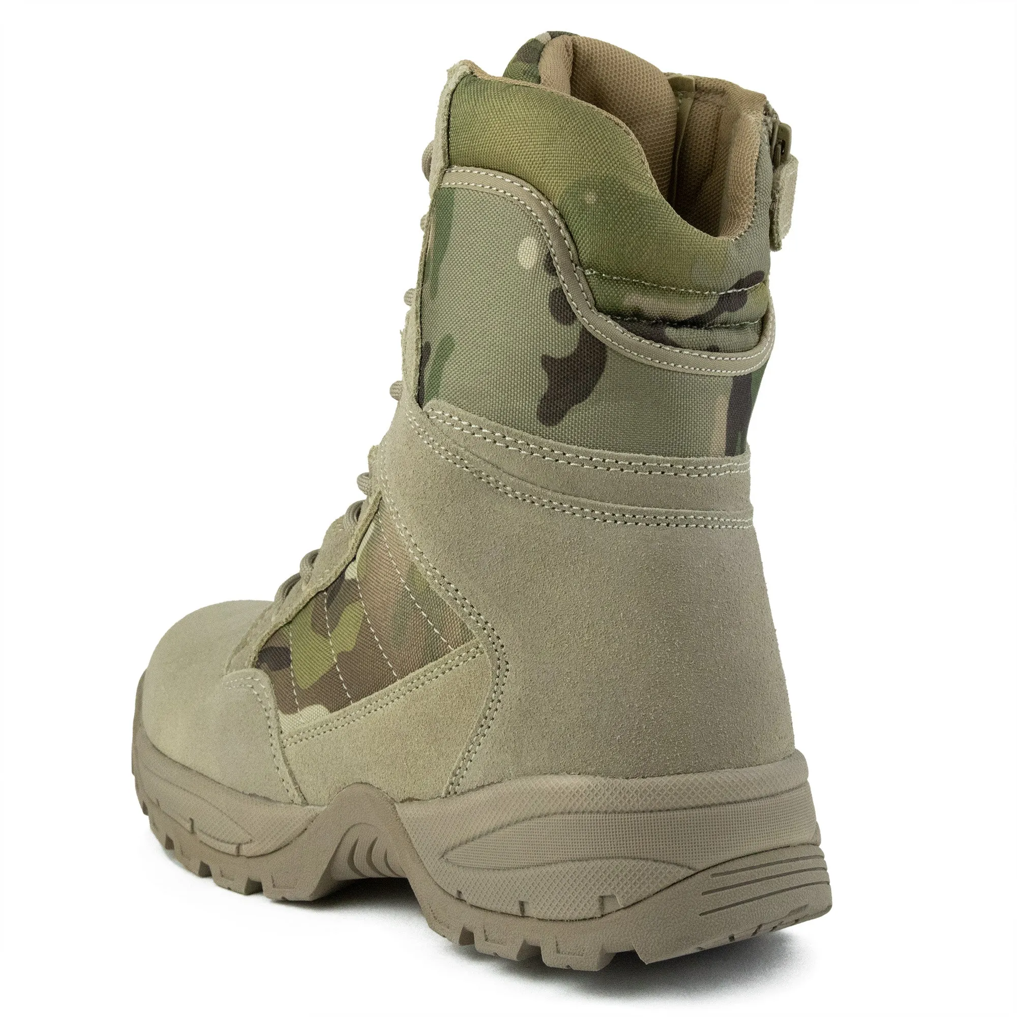 Tactical Side Zip Camo Desert Suede Patrol Boots