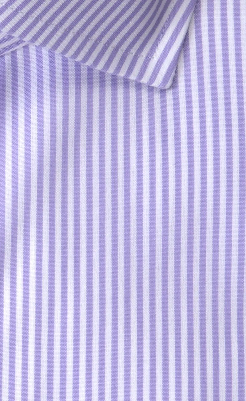Tailored Fit Lavender Bengal Stripe English Spread Collar  Supima® Cotton Non-Iron Broadcloth Dress Shirt (B/T)