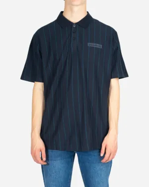 Tapa Stripe Polo - Navy/Teal