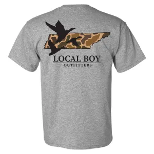 Tennessee Camo State Short Sleeve T-Shirt in Oxford Grey