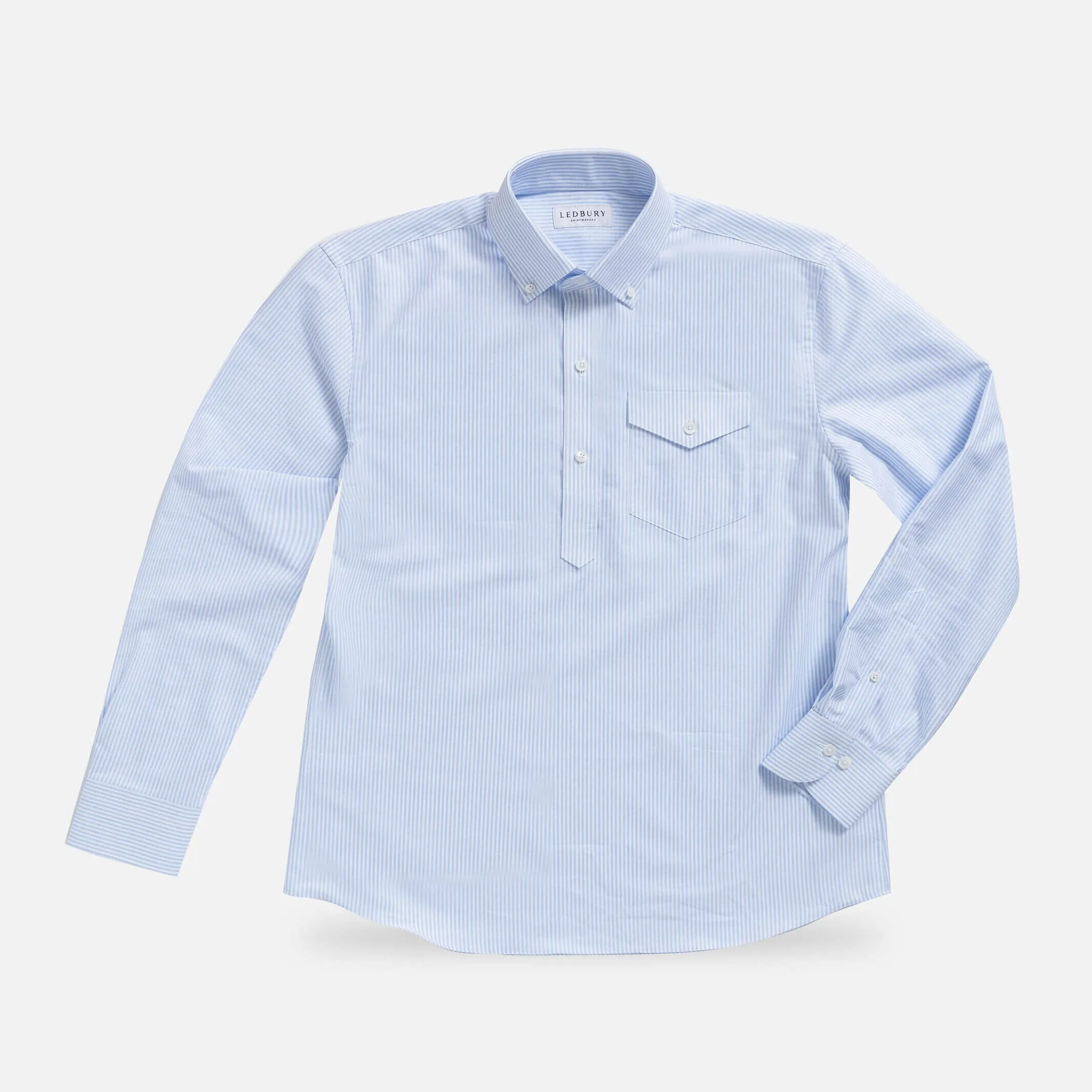 The Light Blue Mayfield Oxford Stripe Popover Custom Shirt
