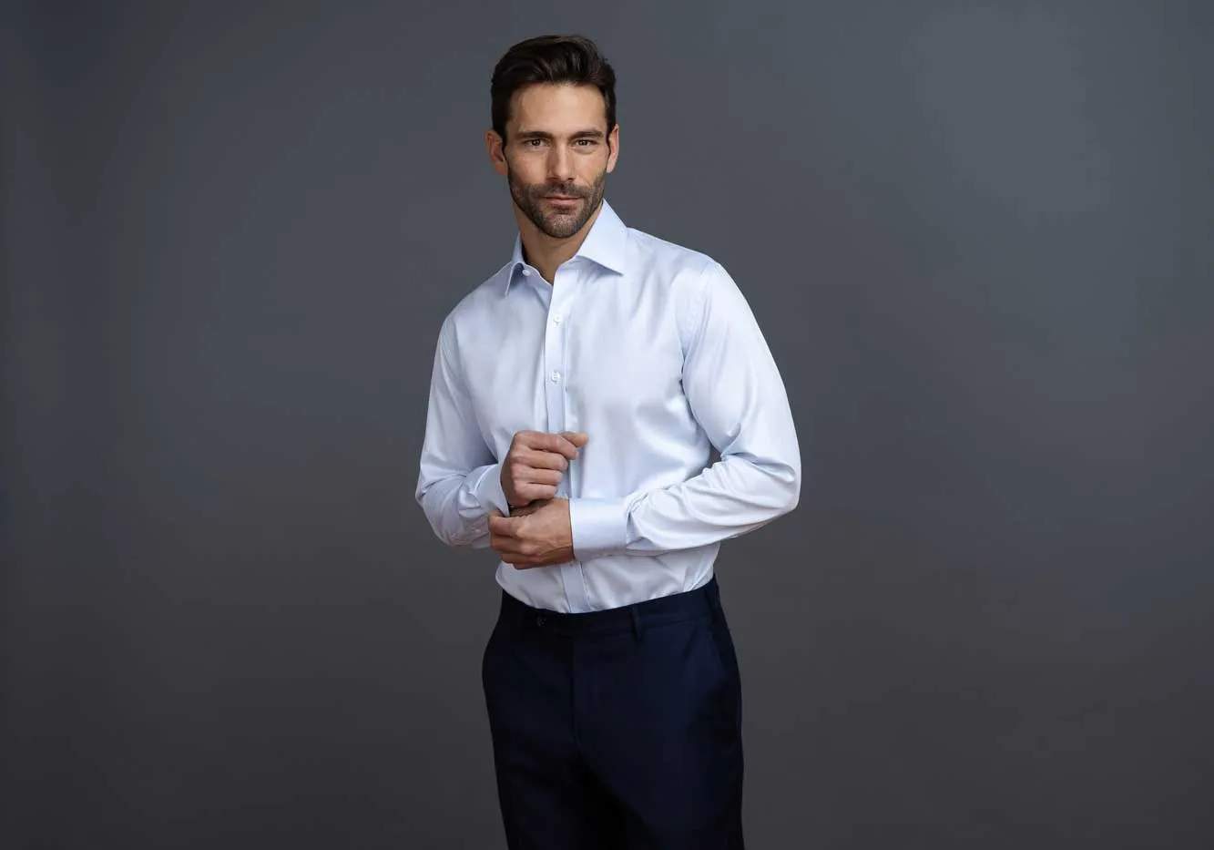 The Light Blue Sullivan Non Iron Fine Twill Custom Shirt