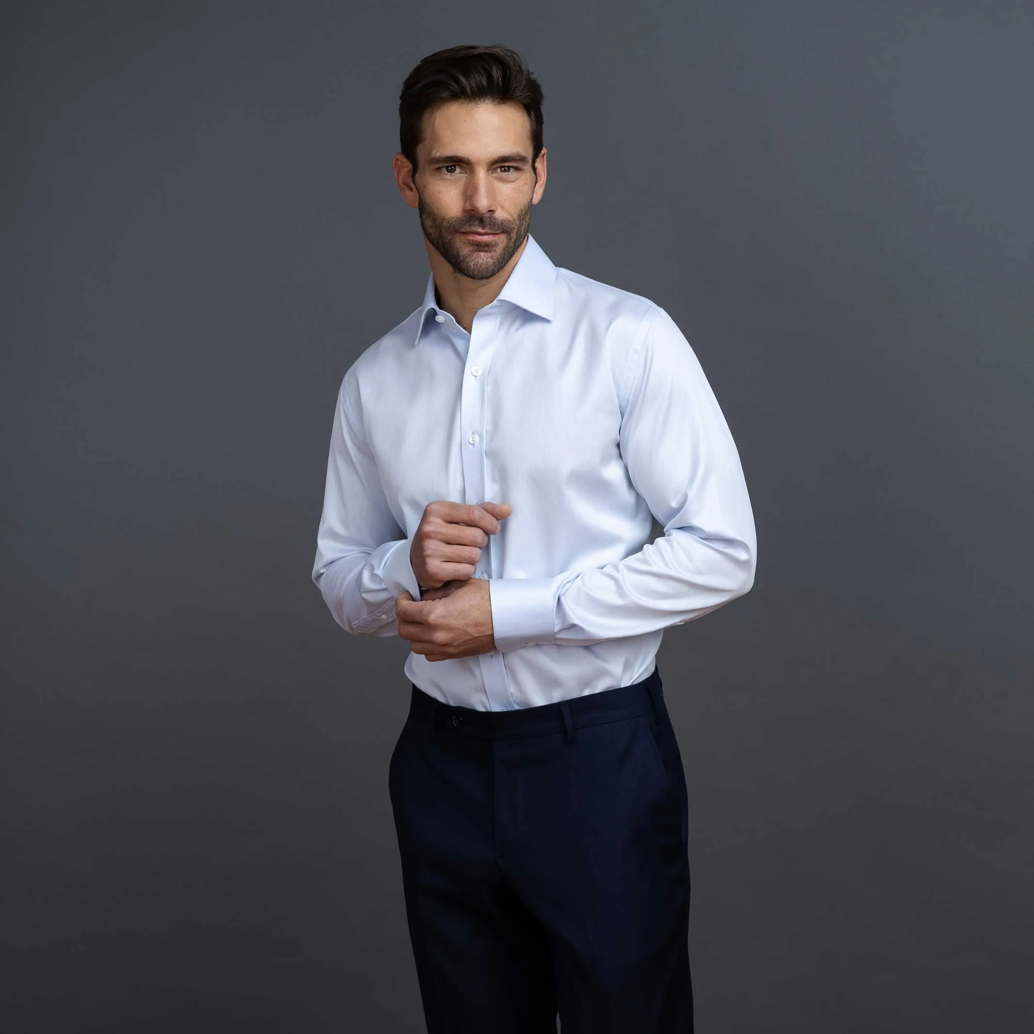 The Light Blue Sullivan Non Iron Fine Twill Custom Shirt