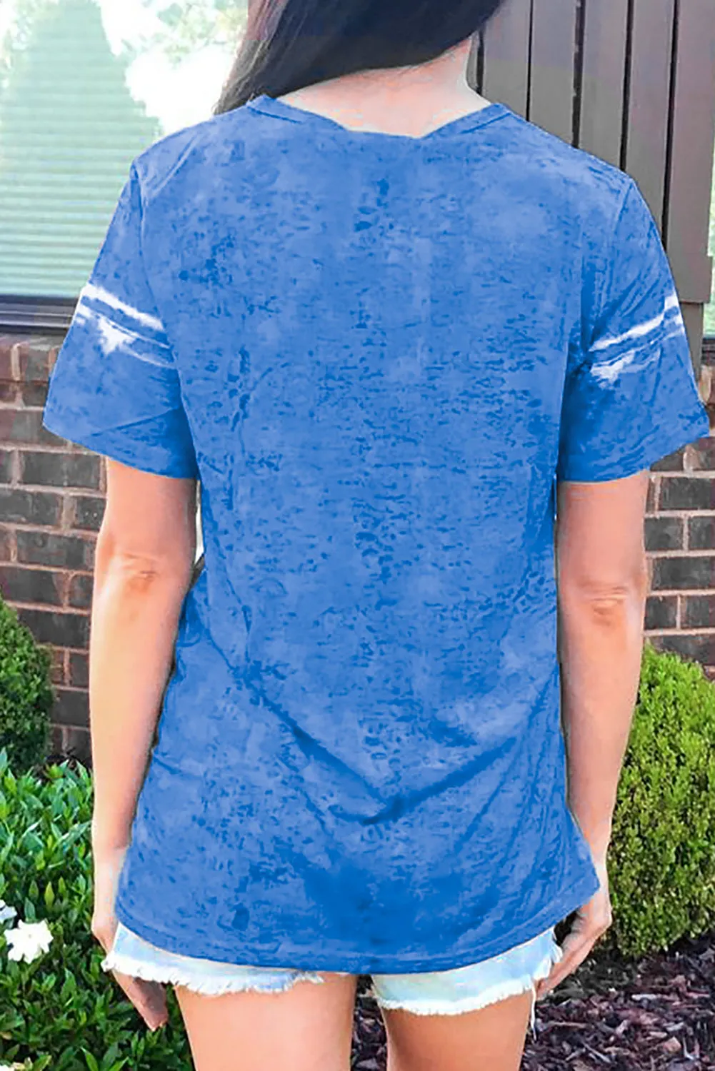 Tie-dyed Color Block Print T-shirt
