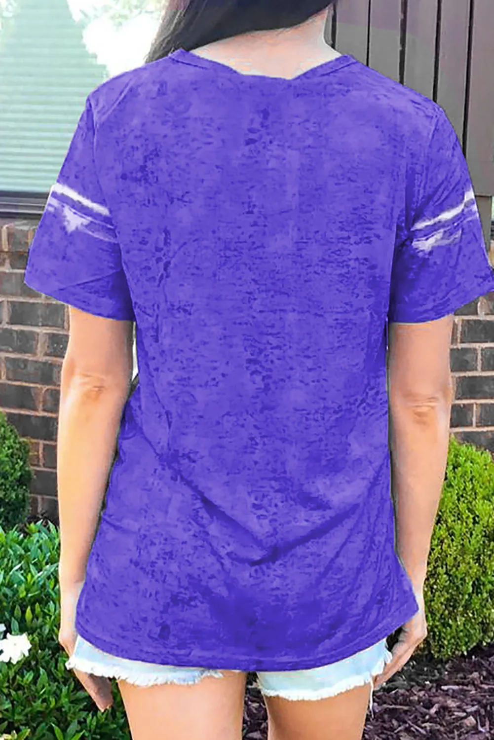 Tie-dyed Color Block Print T-shirt