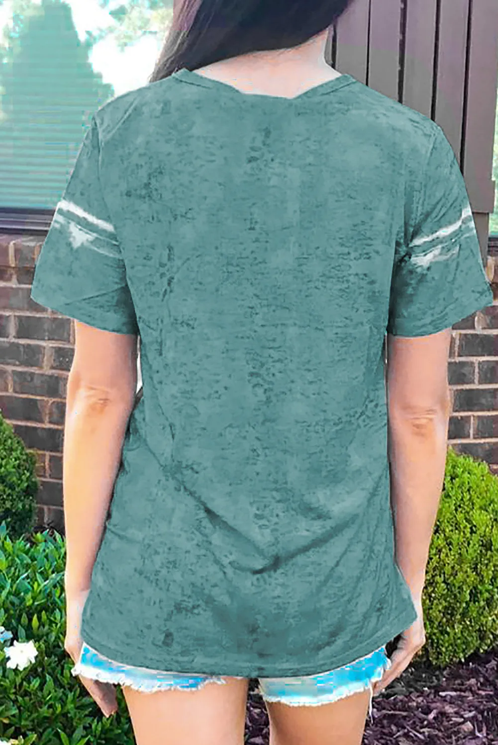 Tie-dyed Color Block Print T-shirt