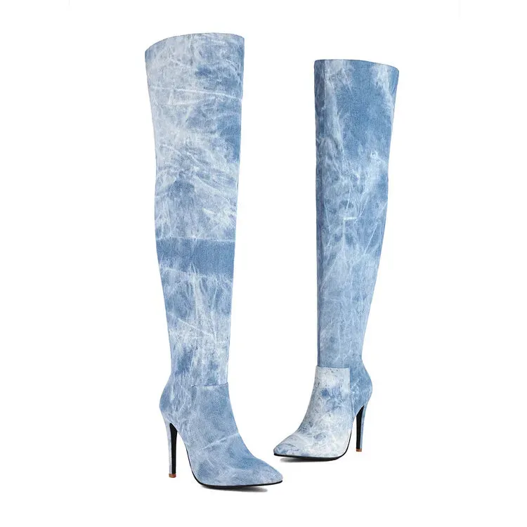 Tiffani - Stretch Denim Over the Knee Boot