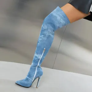 Tiffani - Stretch Denim Over the Knee Boot