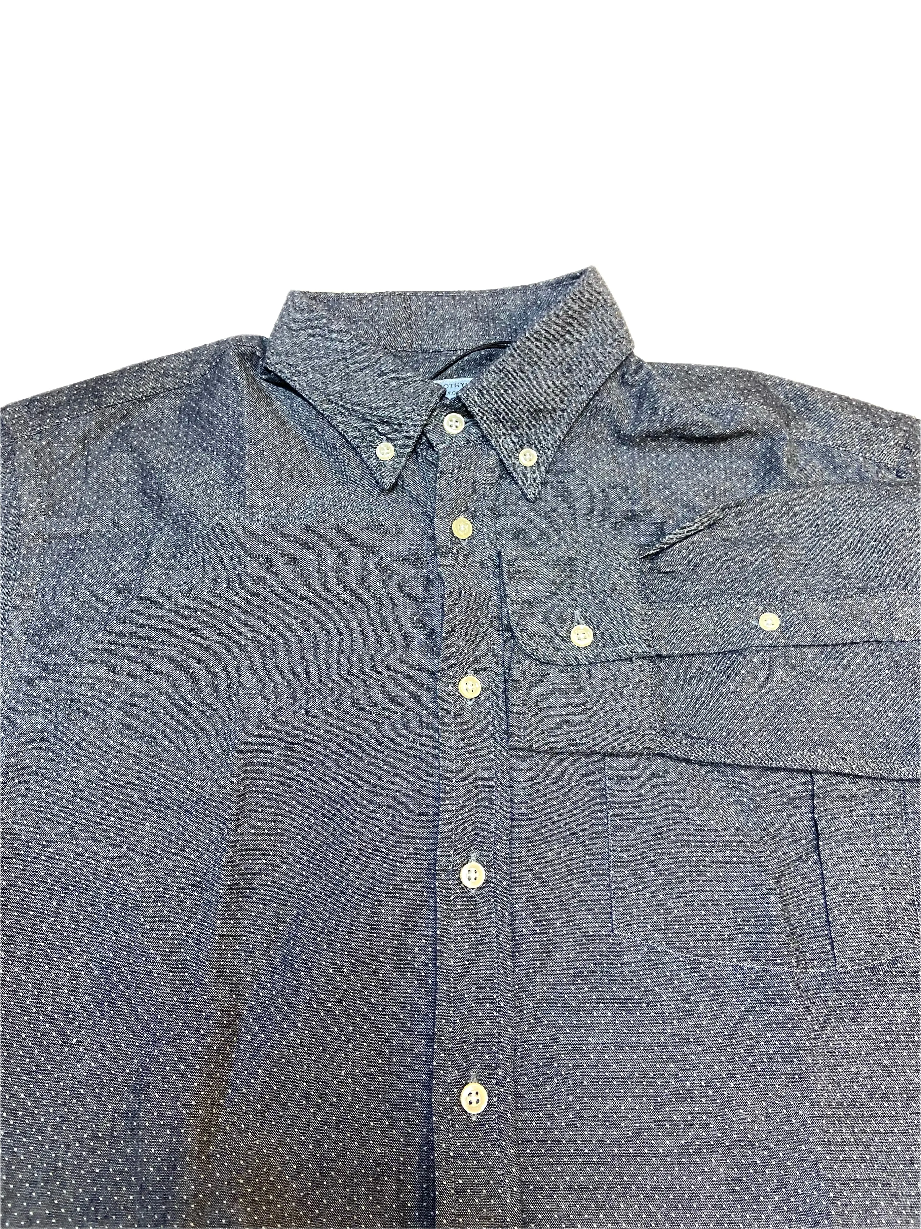TIMOTHY EVEREST Men's Blue Long Sleeve Polka Dot Dress Shirt Sz M NWT