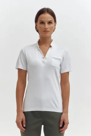 TITCHY87 WHITE POLO T-SHIRT