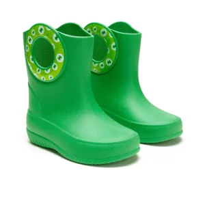 Toddler Kendall Rain Boots, Green Monster Eyes