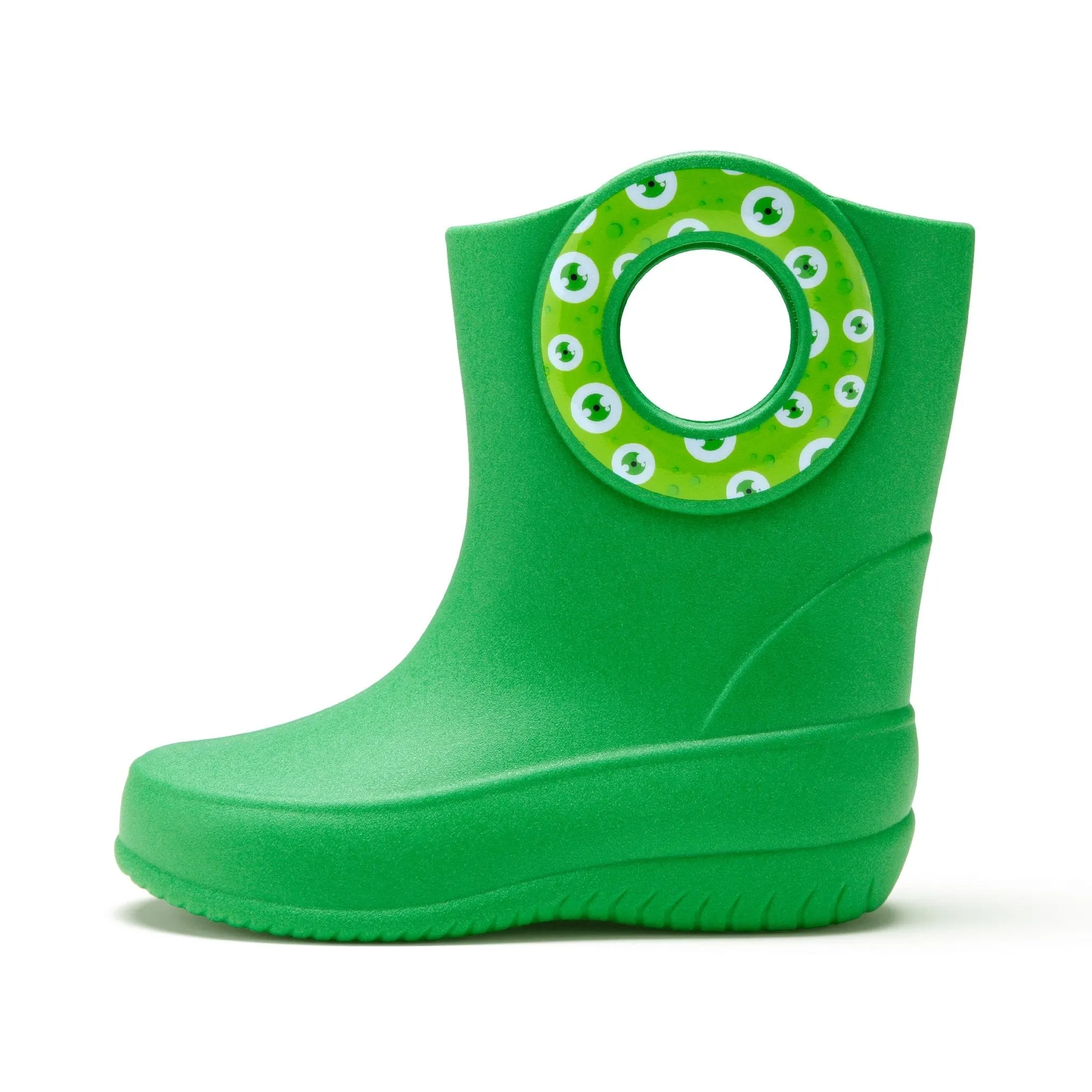 Toddler Kendall Rain Boots, Green Monster Eyes