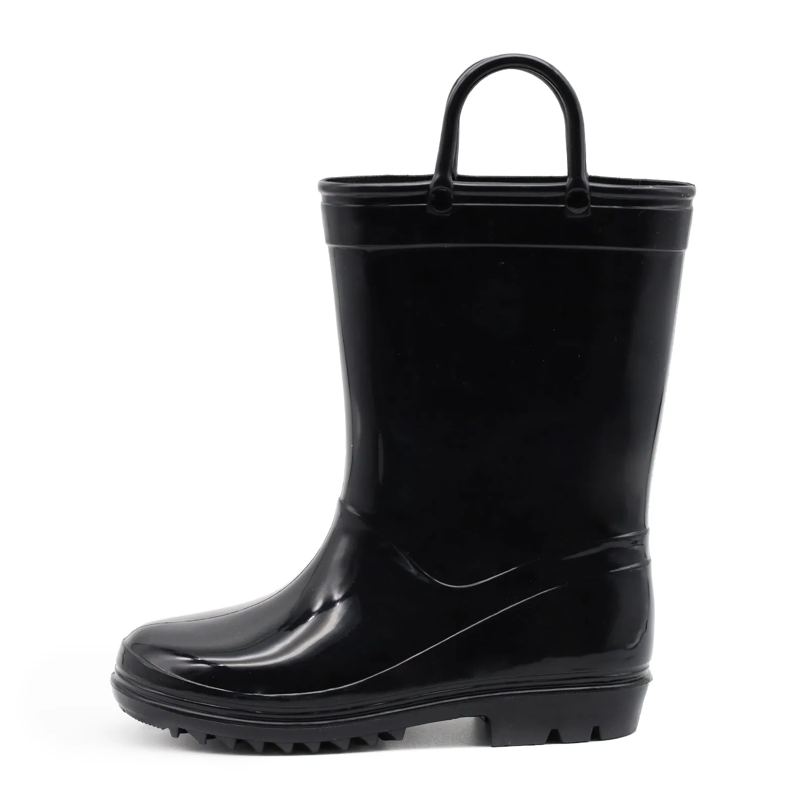 Toddler Kids Solid Black Rain Boots