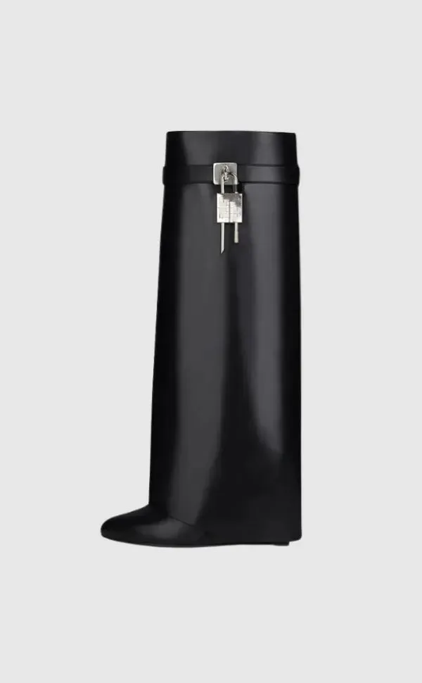 Trendy Rain Boots with Lock Detail - Bold and Fashionable