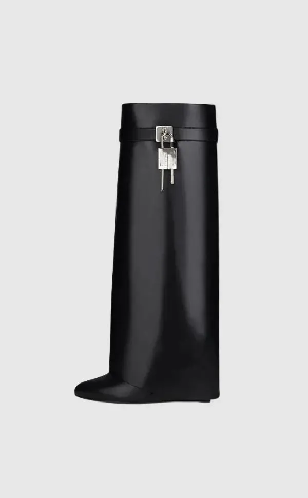 Trendy Rain Boots with Lock Detail - Bold and Fashionable