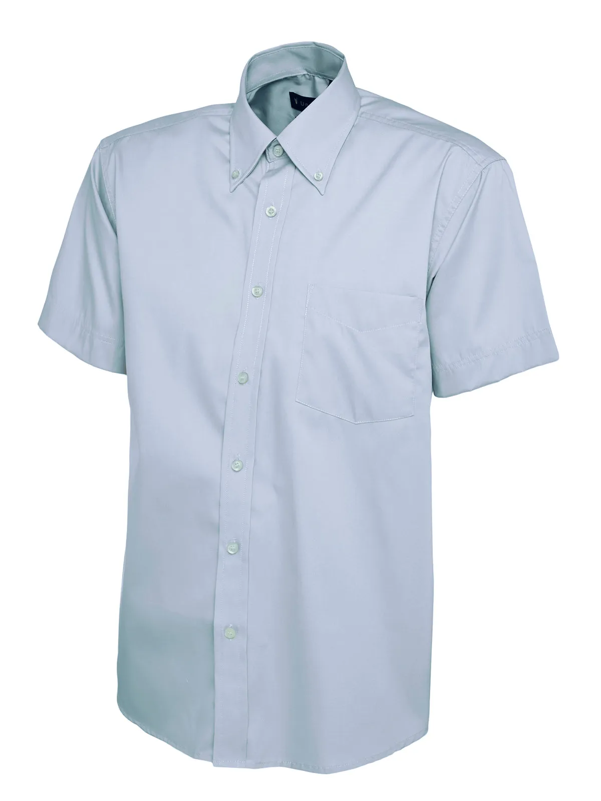 Uneek UC702 Gents Pinpoint Oxford Shirt Half Sleeve Light Blue