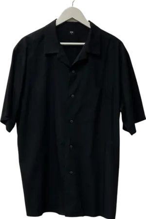 uni qlo Black Cotton Polo Shirt UK XL