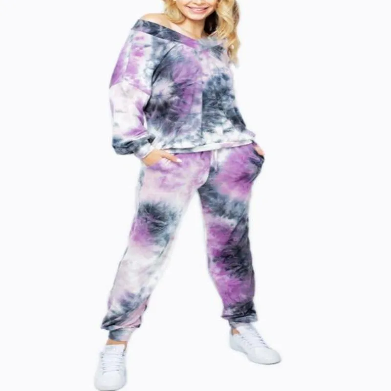 Urban Vibe Tie-Dye Lavender Grey Jogger Pant