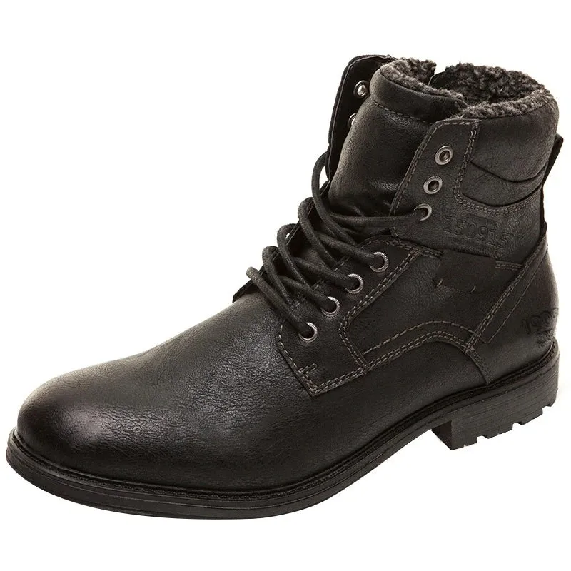 Vintage Leather Lace-up Ankle Boots for Men