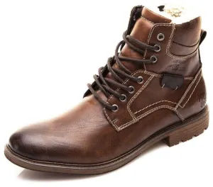 Vintage Leather Lace-up Ankle Boots for Men