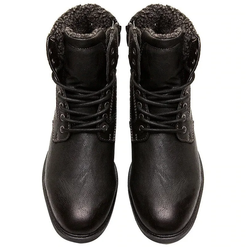 Vintage Leather Lace-up Ankle Boots for Men
