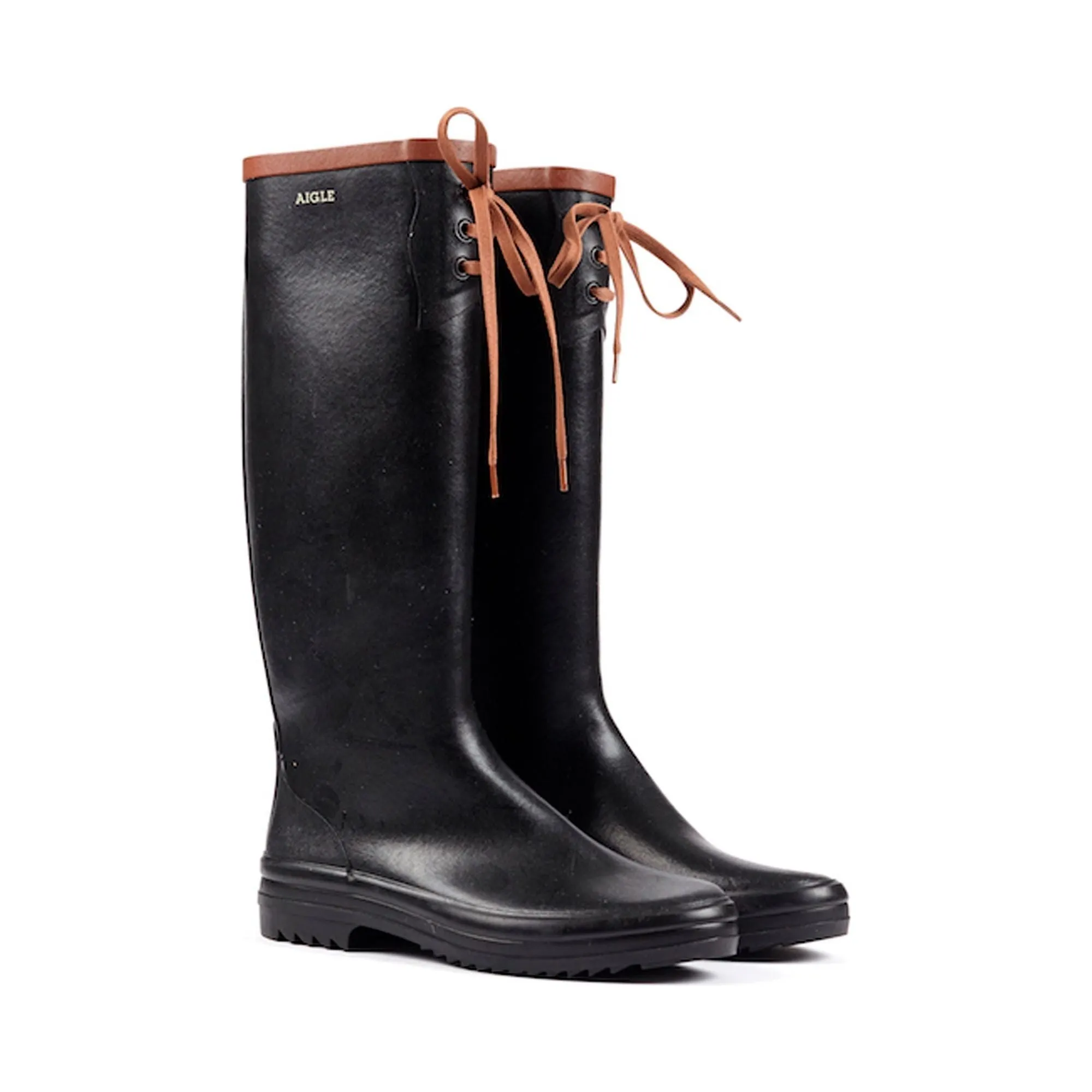 W Miss Marion Packable Rubber Boot, Black/Amber