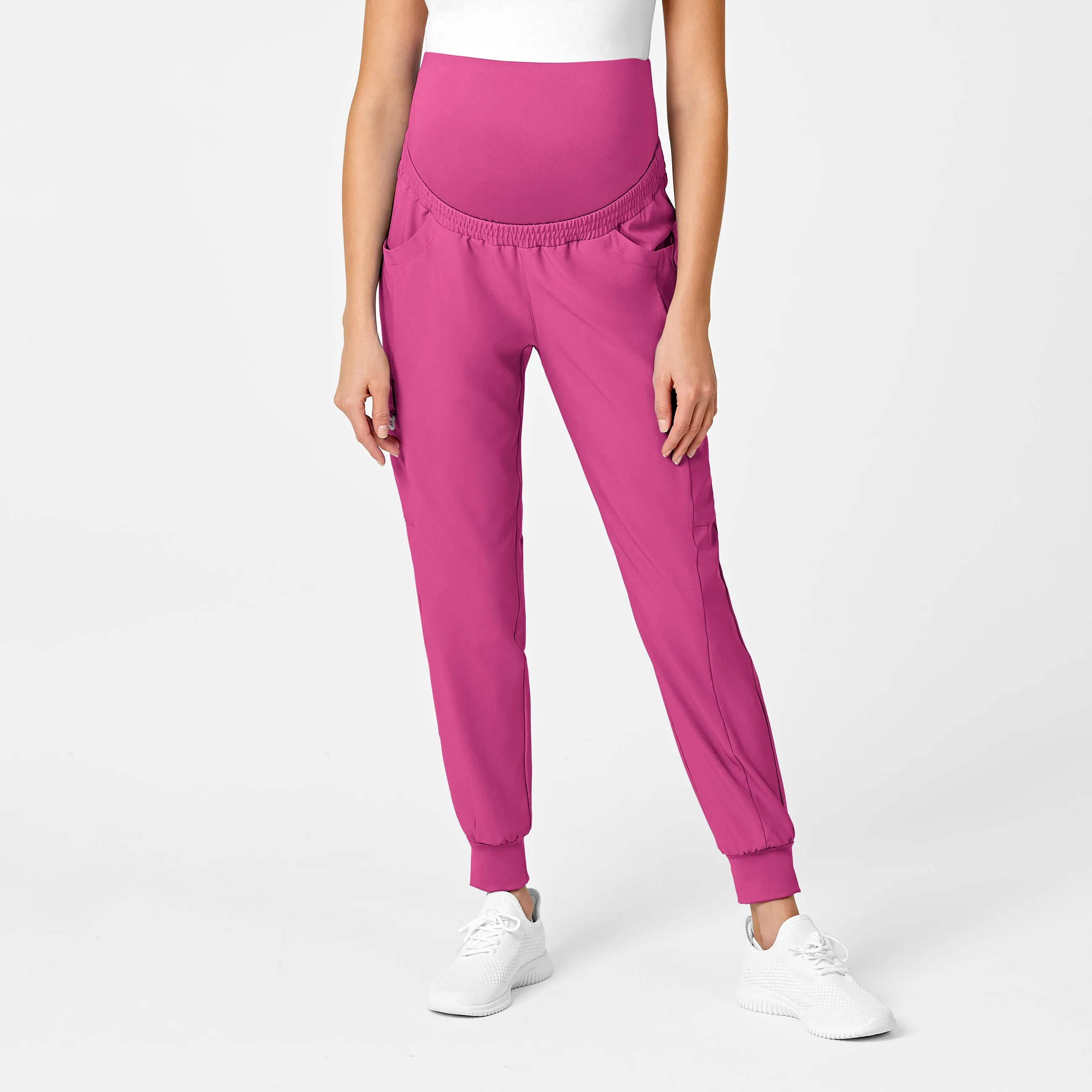 W123 5455 Maternity Jogger Scrub Pants Hot Pink