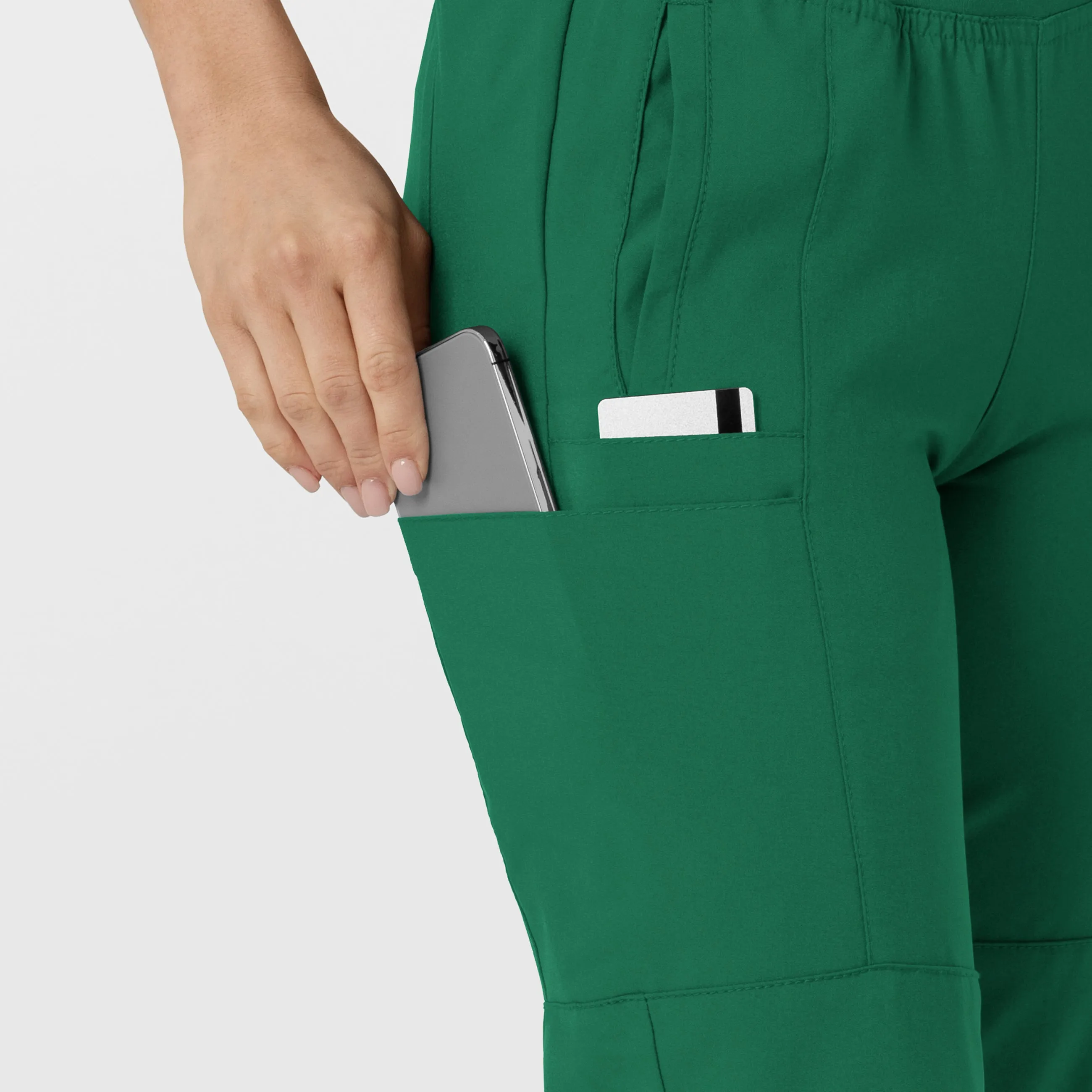 W123 5555 Comfort Waist Cargo Jogger Scrub Pants Hunter