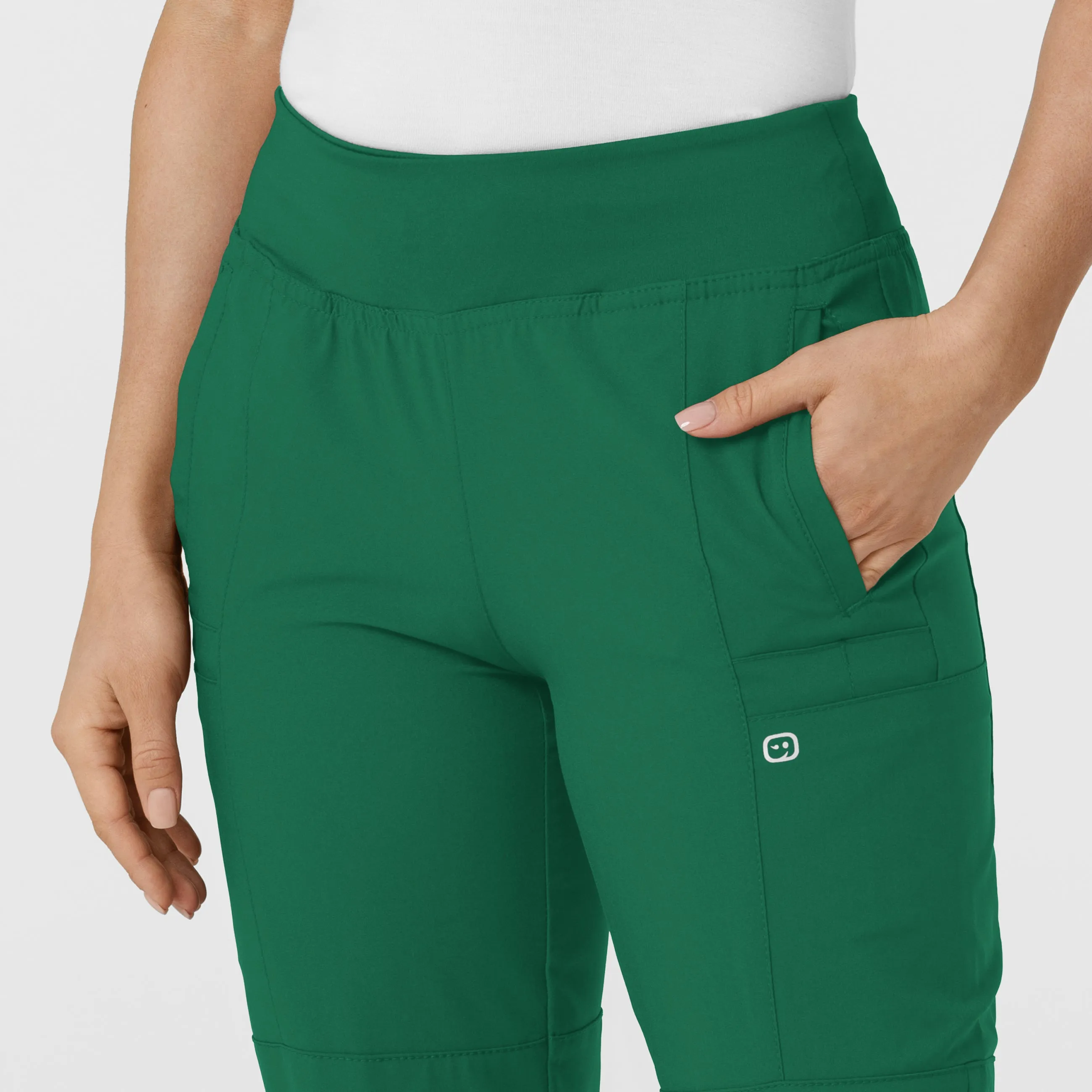 W123 5555 Comfort Waist Cargo Jogger Scrub Pants Hunter
