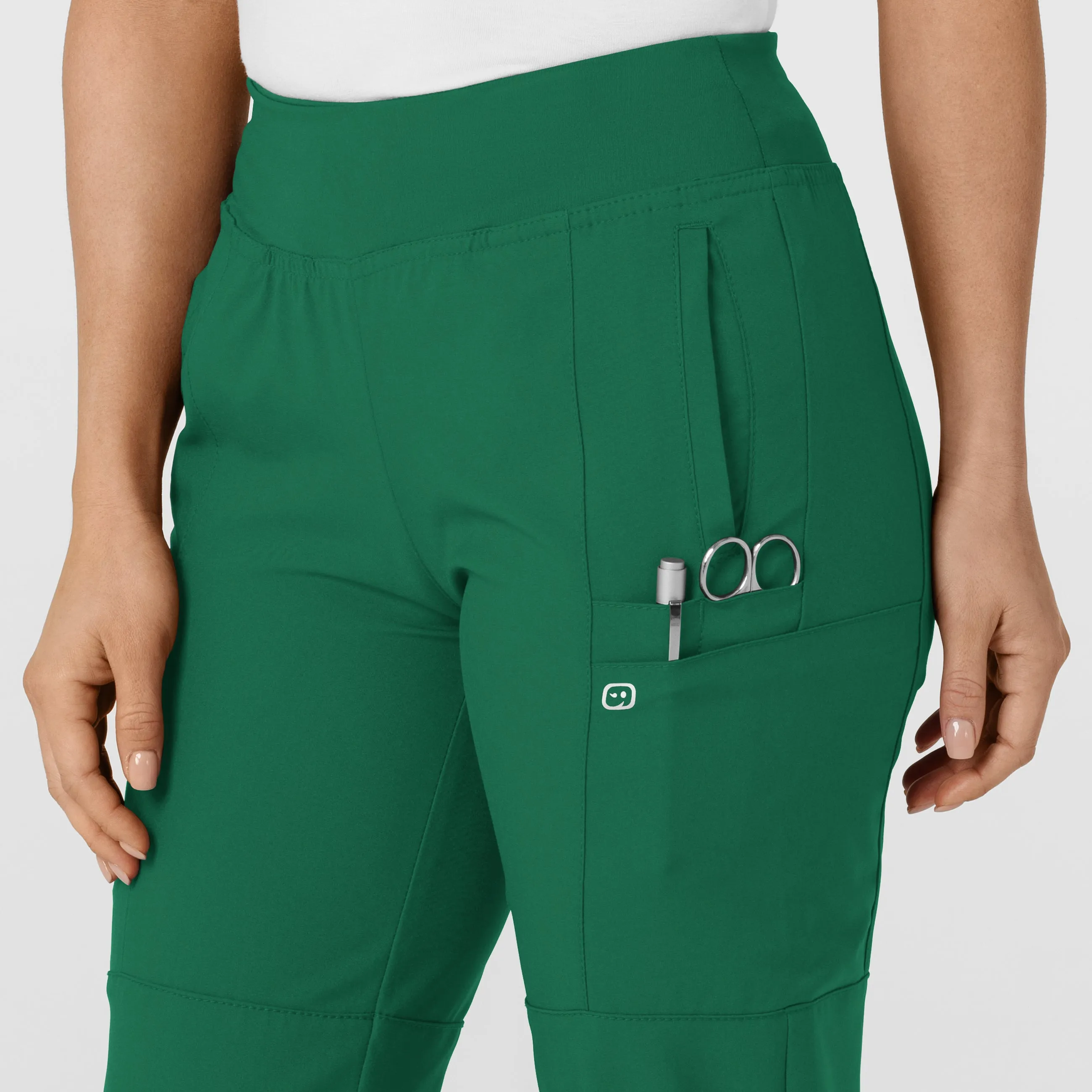 W123 5555 Comfort Waist Cargo Jogger Scrub Pants Hunter